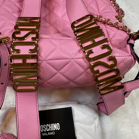 Moschino Pink Quilted Women\'s back Bag-with dust bag